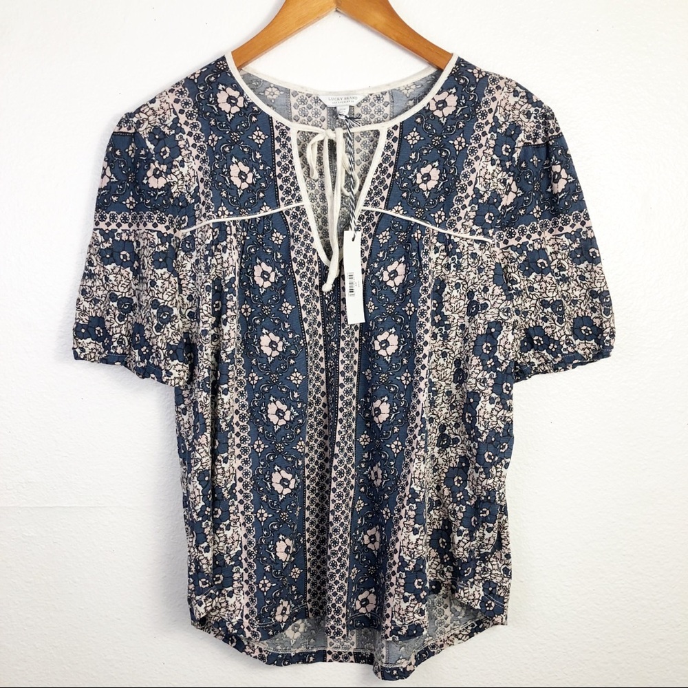 2 for $15 Lucky Brand Floral Short sleeve Blouse